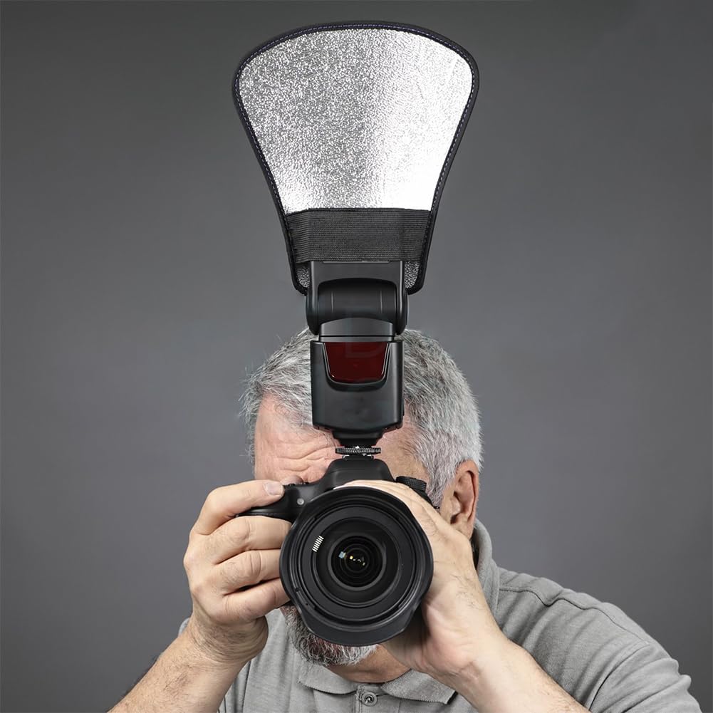 Photography Lightning - Universele 2-in-1 flitsdiffuser softbox fotoflitslicht zilver/wit