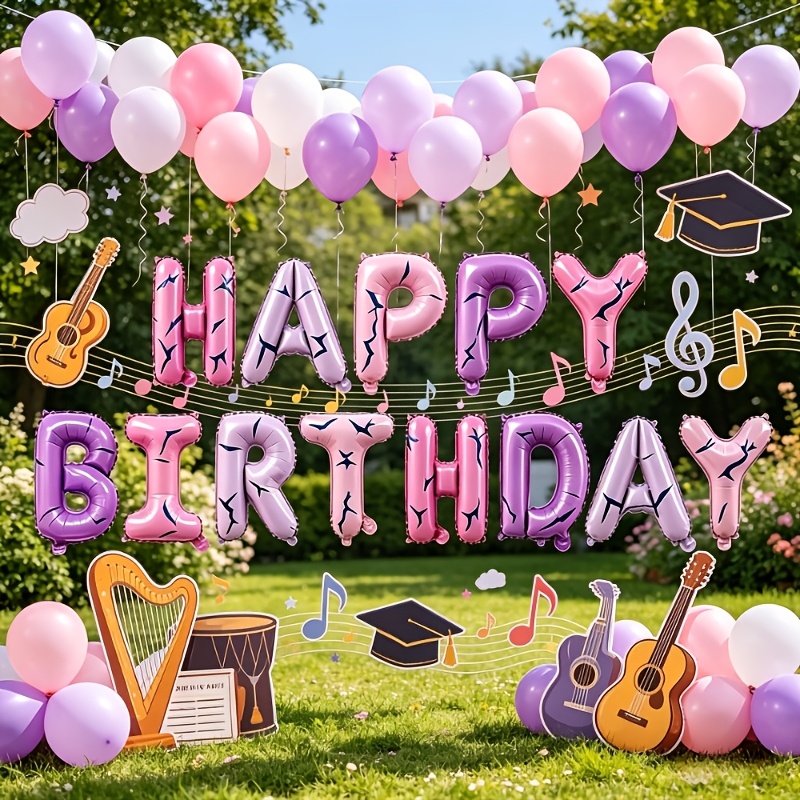 Photography Lightning - 16 inch paarsroze Happy Birthday-ballon met