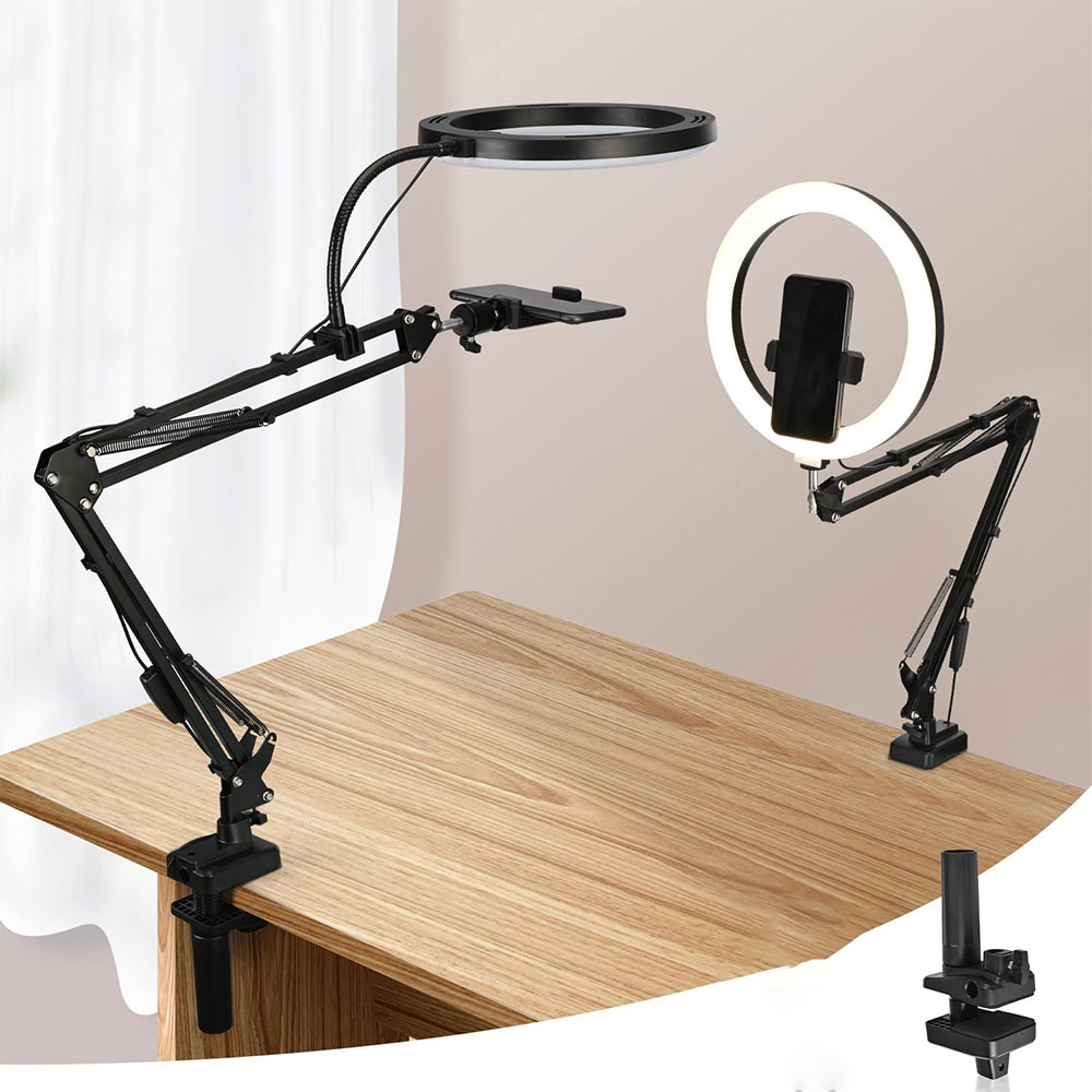 Photography Lighting Overhead - Ringlicht met standaard en telefoonhouder USB-ringlicht