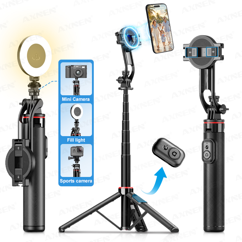 Photography Lighting With Umbrella - AXNEN C20 Magnetisch Selfie Stick-statief Uitschuifbaar