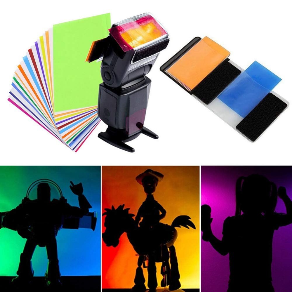 Photography Lighting Flash - 12 kleuren cameraflitsgels verlichtingsfilterset met universele