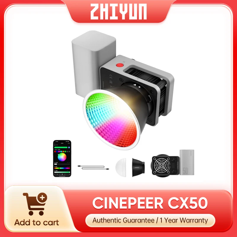 Zhiyun CINEPEER CX50 RGB Video - Photography Lighting Kit Portable recensie en prijs