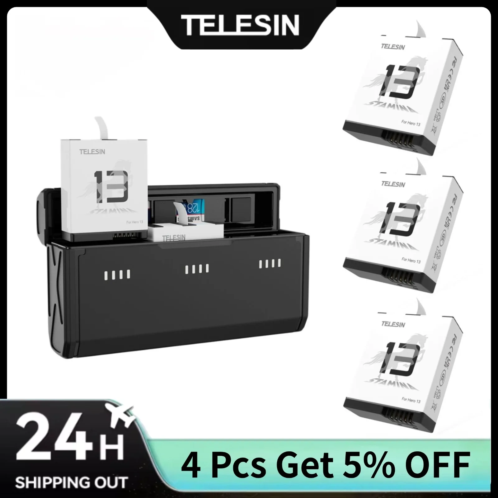 TELESIN Draagbare snellaadbox  - Gopro Action Camera Hero 13 Black recensie en prijs