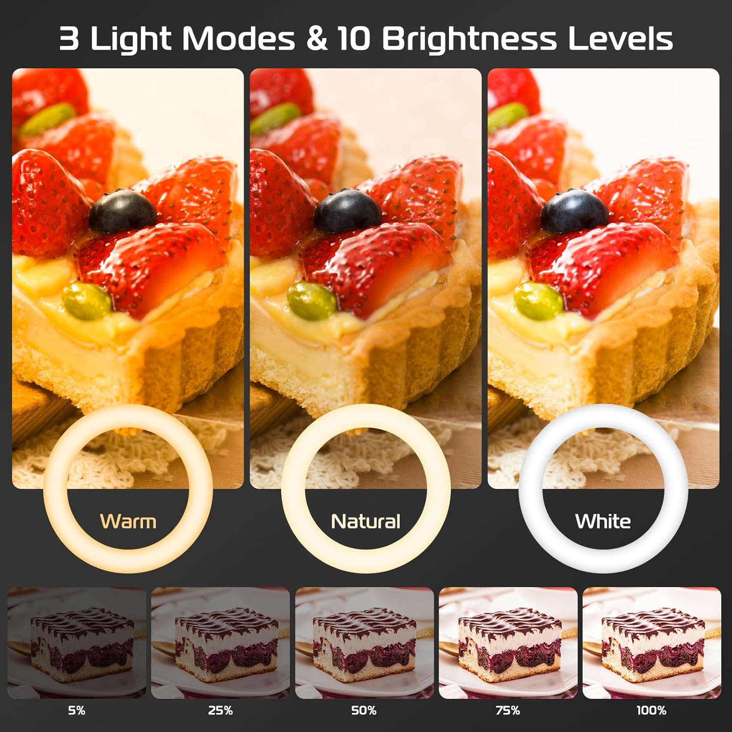 Ringlicht met standaard en tel - Photography Lighting Overhead recensie en prijs