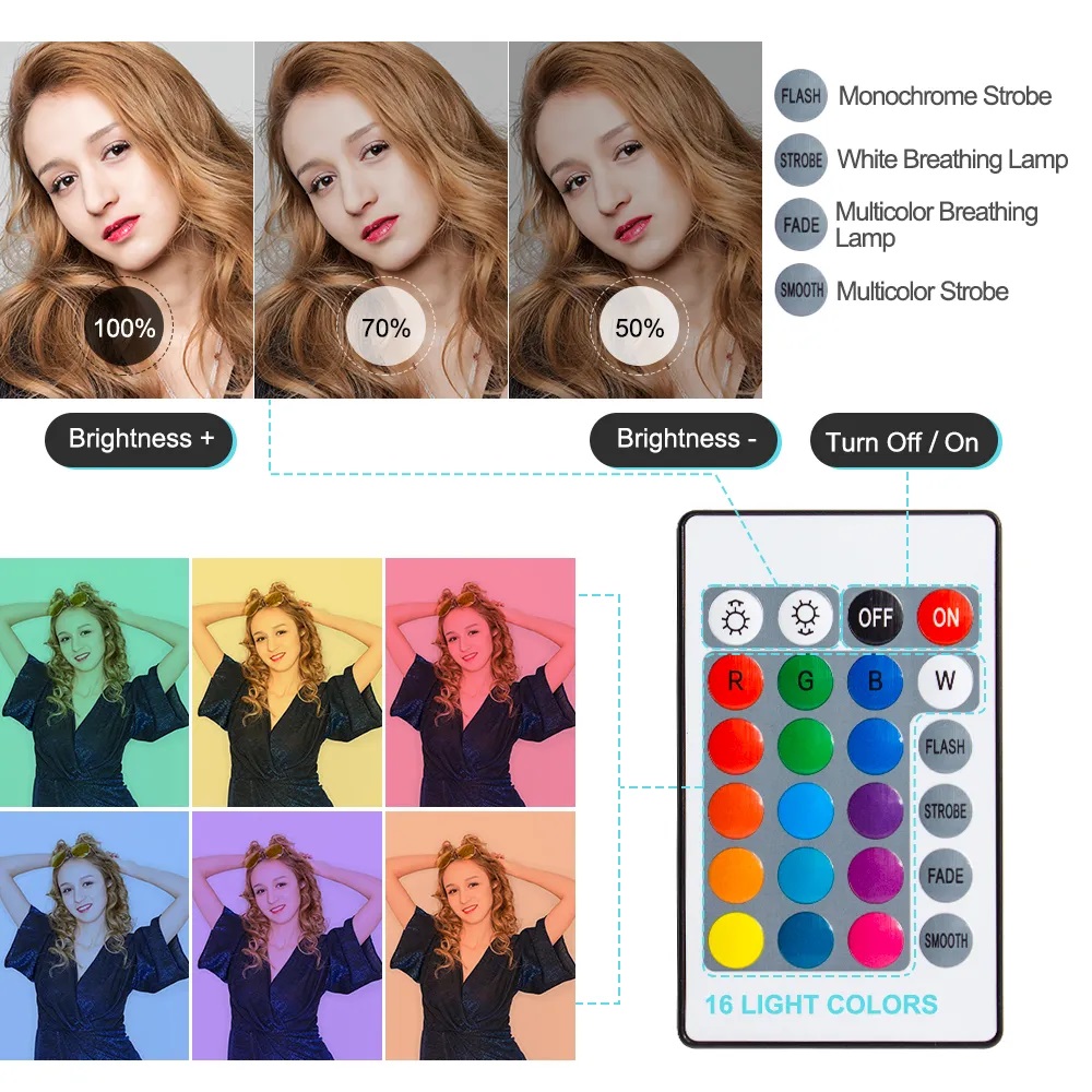 10 inch RGB Ringlamp met afsta - Photography Lighting With Umbrella recensie en prijs