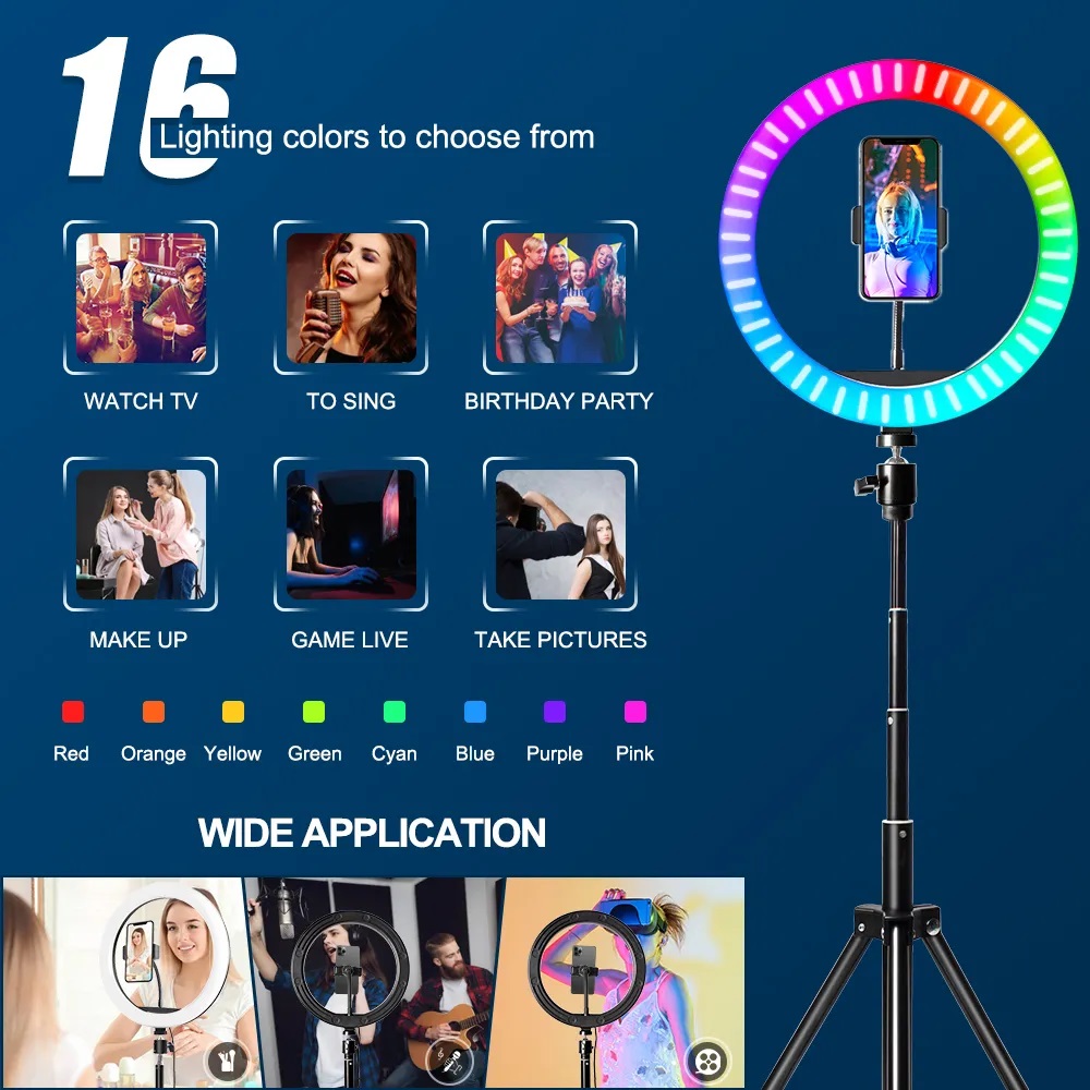 10 inch RGB Ringlamp met afsta - Photography Lighting With Umbrella recensie en prijs