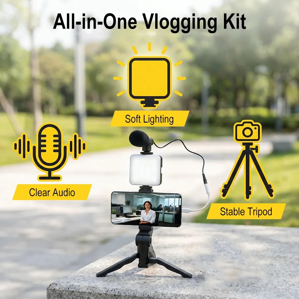 Smartphone Vlogging Kit LED Vi - Photography Lighting Kit Portable recensie en prijs